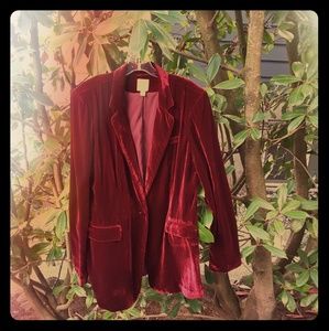 Faux-velvet Blazer